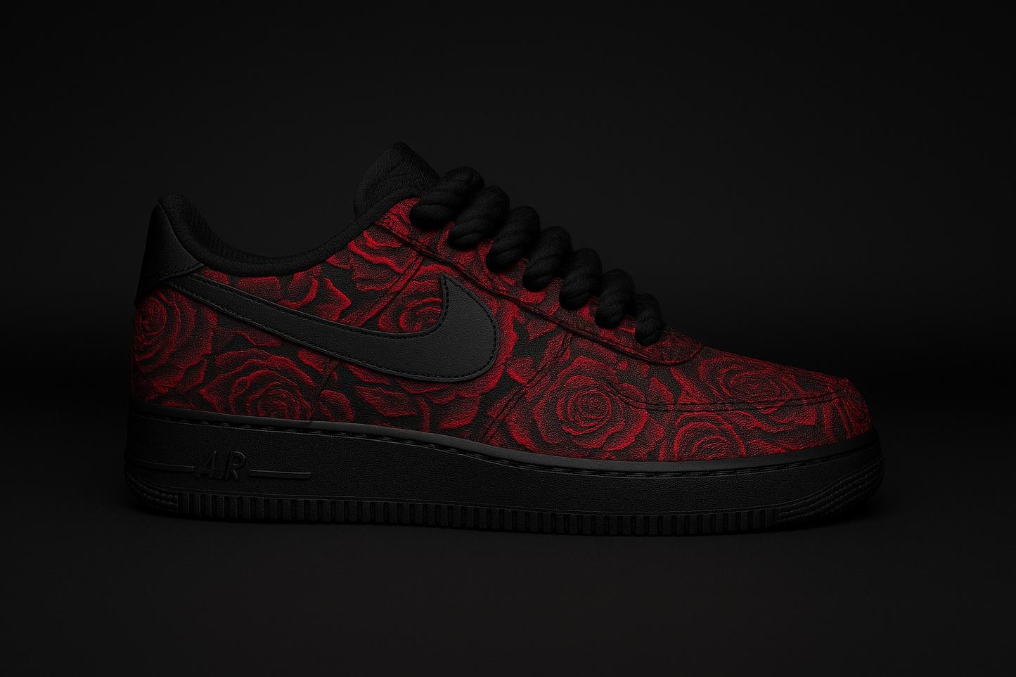 Custom Air force 1 - Rose noir et rouge