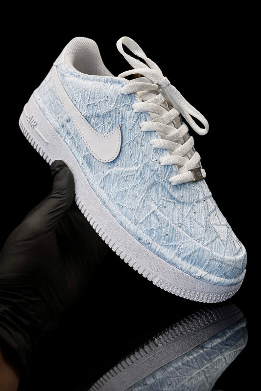 Air Force 1 personnalisée – Brocart Bleu Royal