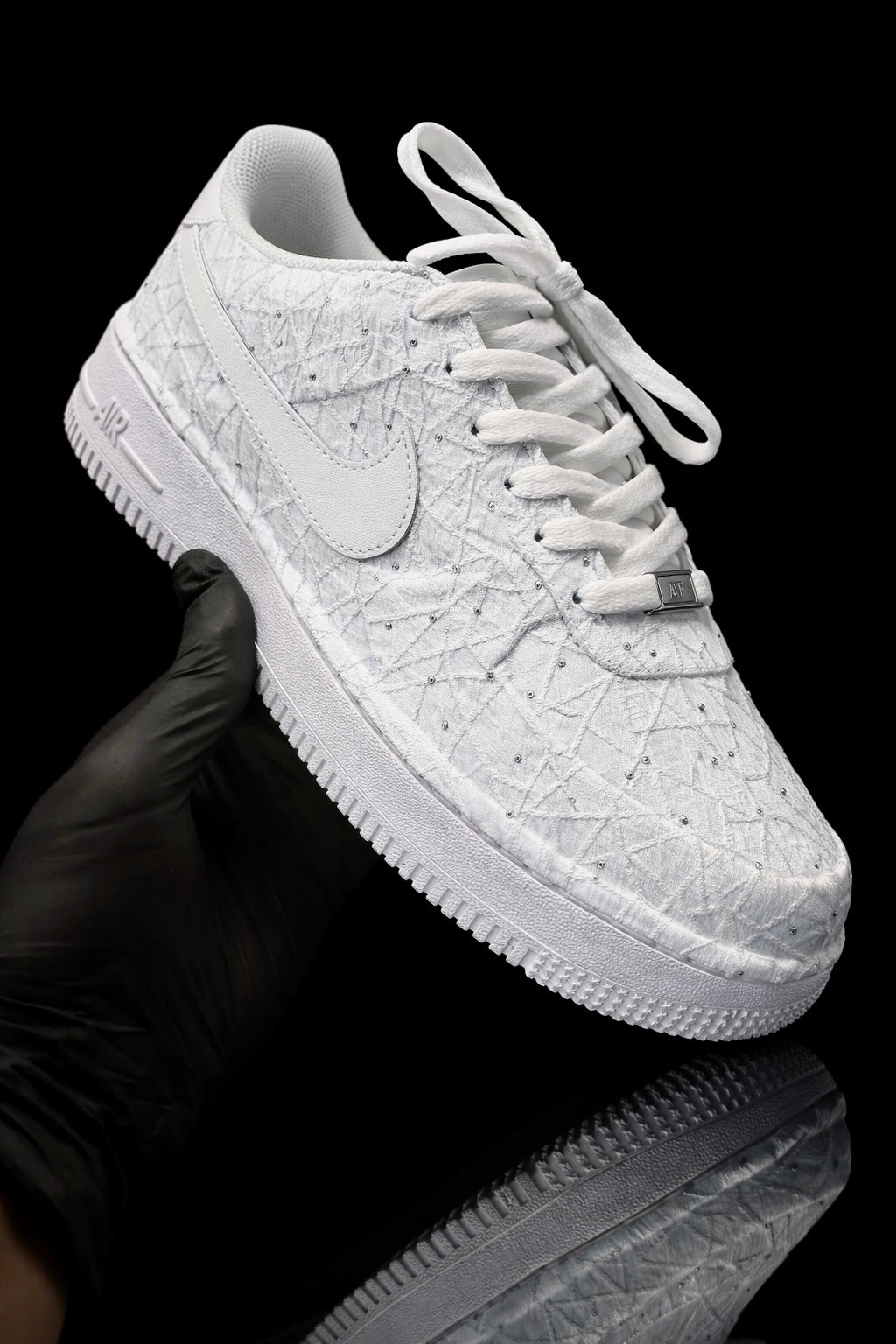 Air Force 1 personnalisée – Brocart Bleu Royal