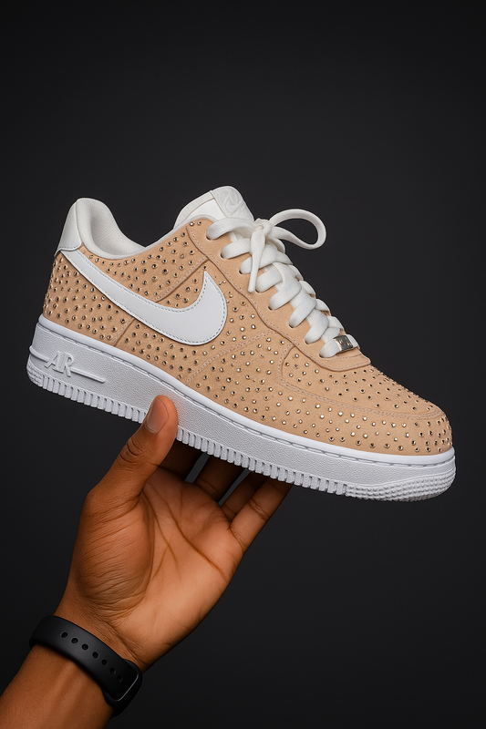 Air force 1 customisée - Strass beige