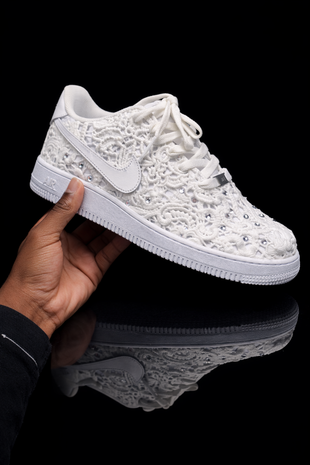 Air Force 1 personnalisée - Dentelle et Strass Premium