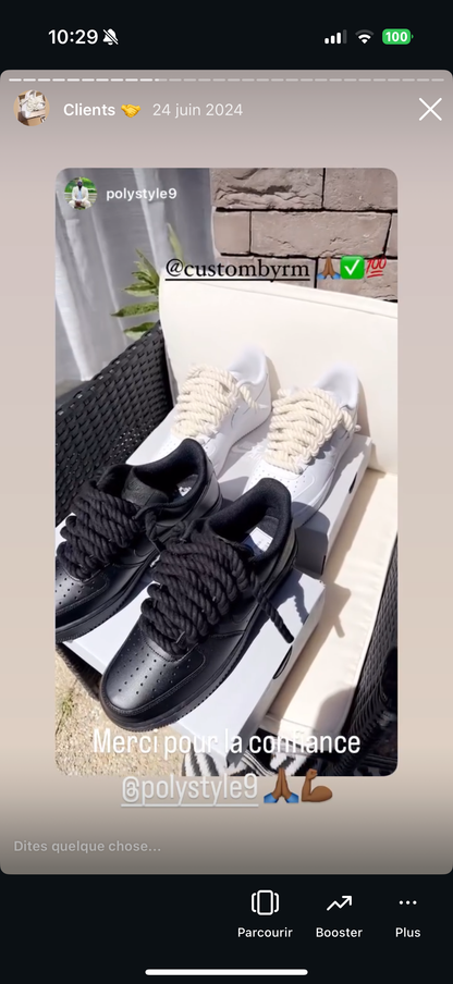 Air Force 1 personnalisée - Édition entièrement noire