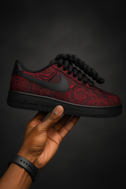 Custom Air force 1 - Rose noir et rouge