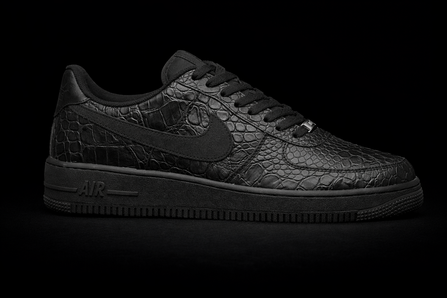 Custom Air force 1 - Noir Croco