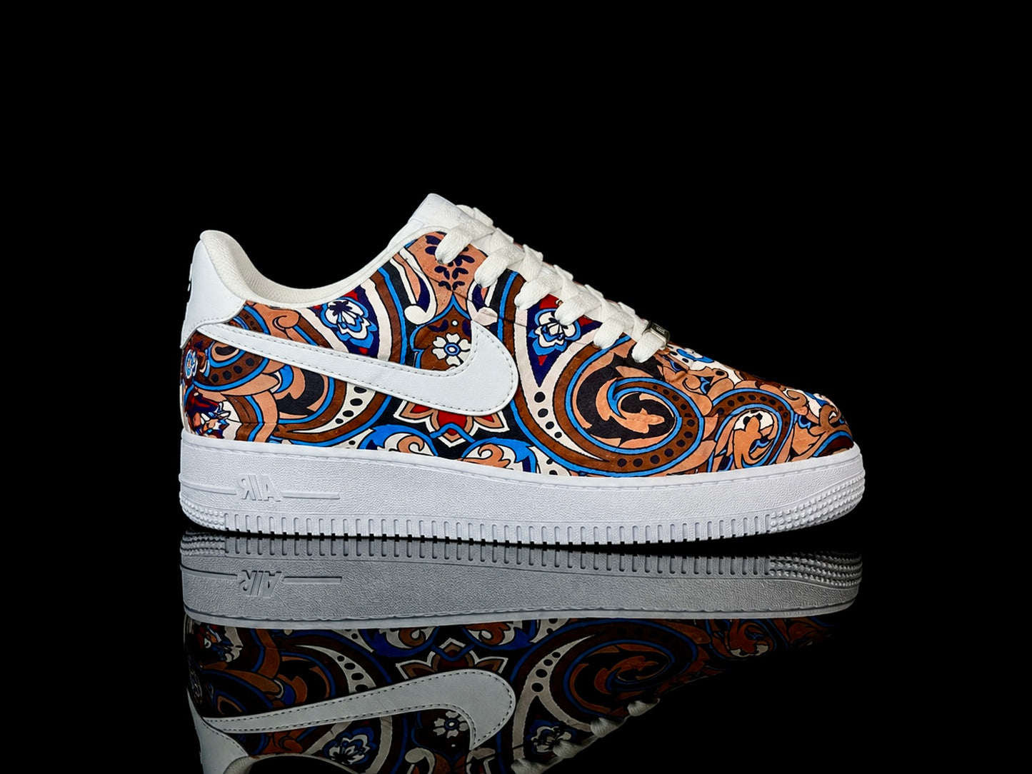 Custom Air force 1 -  Paisley Brown Blue