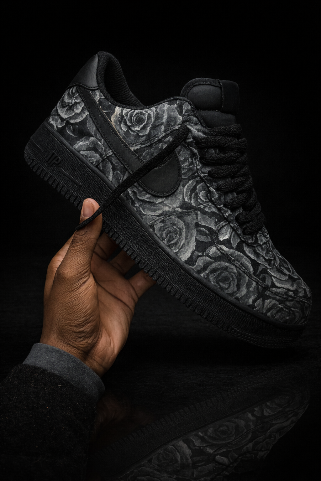 Custom Air force 1 - Rose noire et blanche