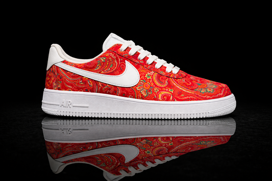 Air Force 1 personnalisées - Brocart Rouge