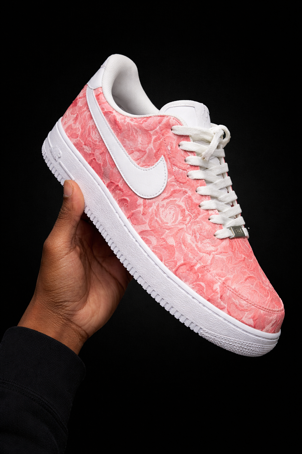 Air force 1 personnalisée - Rose noir et rouge