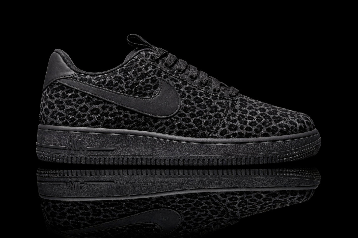 Custom Air Force 1 - Mini Léopard Noir et gris