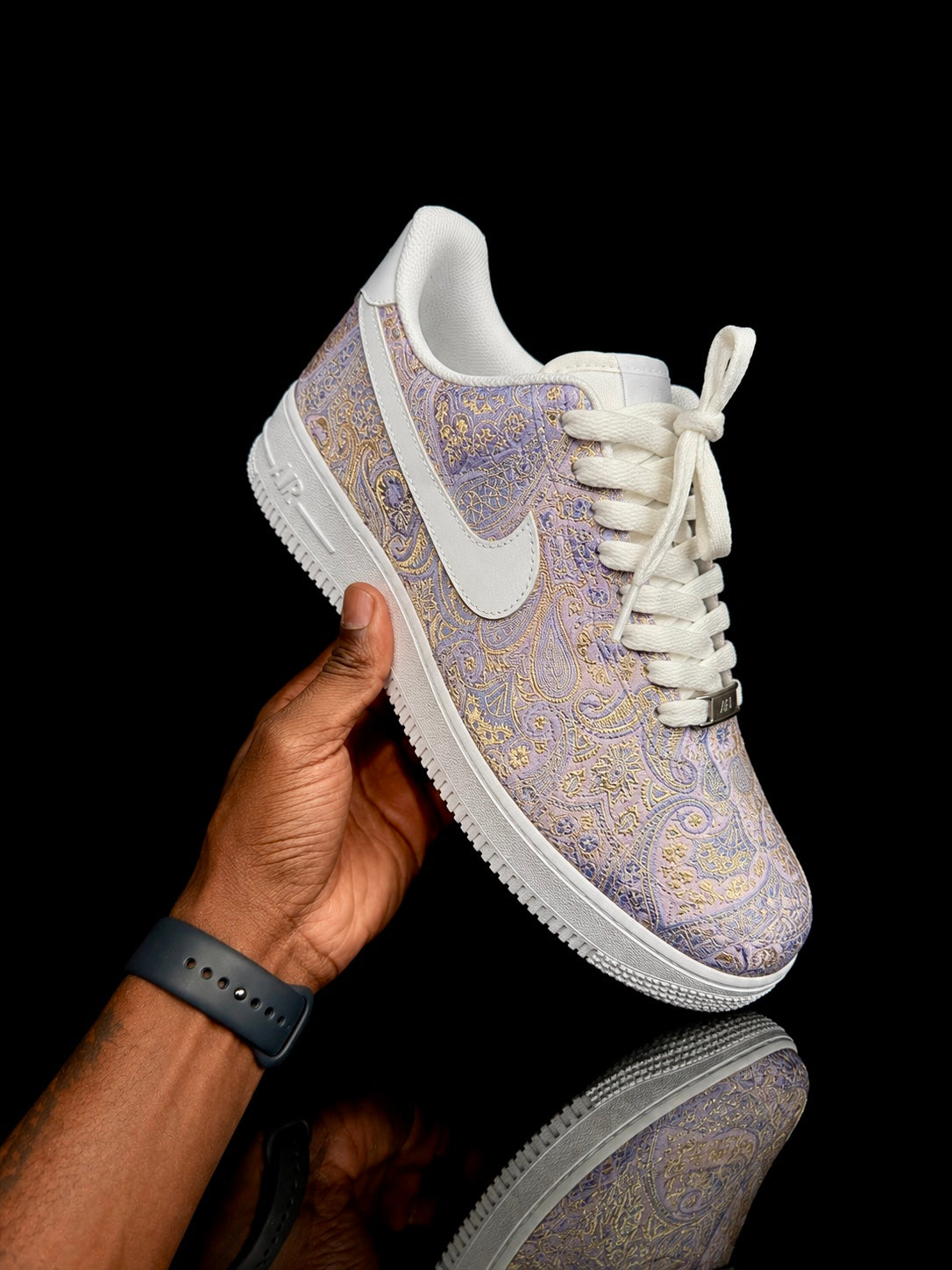 Custom Air Force 1 - Brocart Lila