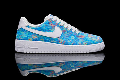 Custom Air Force 1 – Brocart bleu turquoise