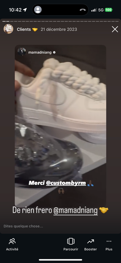 Air Force 1 personnalisée - Édition entièrement blanche