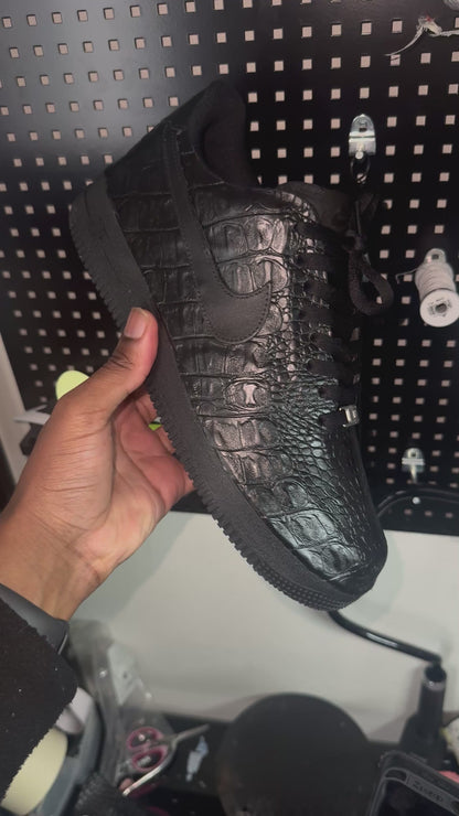 Custom Air force 1 - Noir Croco